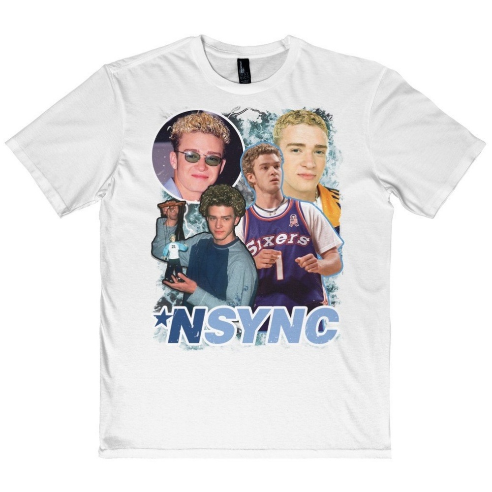 Vintage Style White Nsync Justin Timberlake